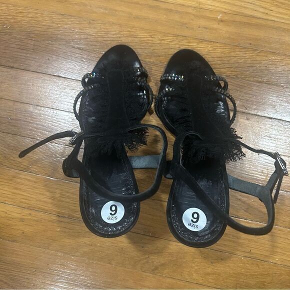 Givenchy Suede Leather Lace Stiletto Sandals Pump with Rhinestones - Picture 10 of 10